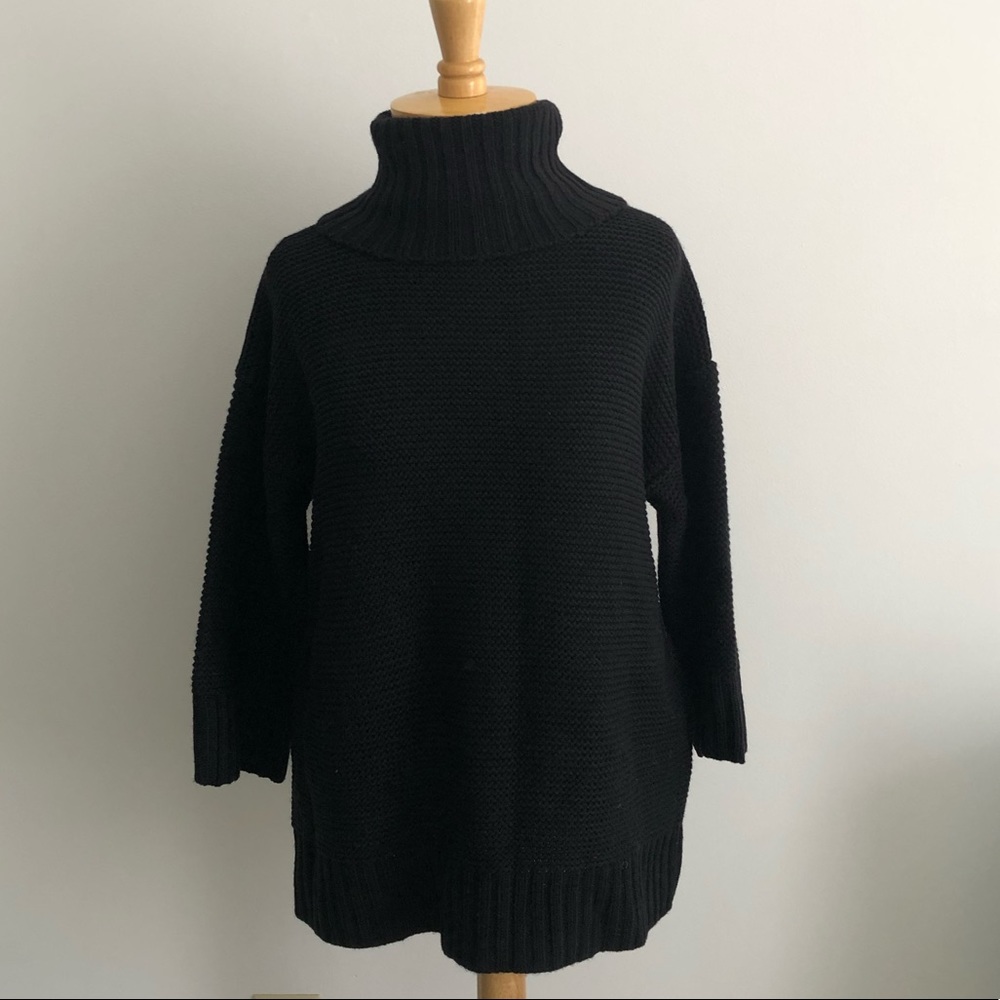 Forever 21 Turtleneck Solid Chunky Knit Sweater Oversized